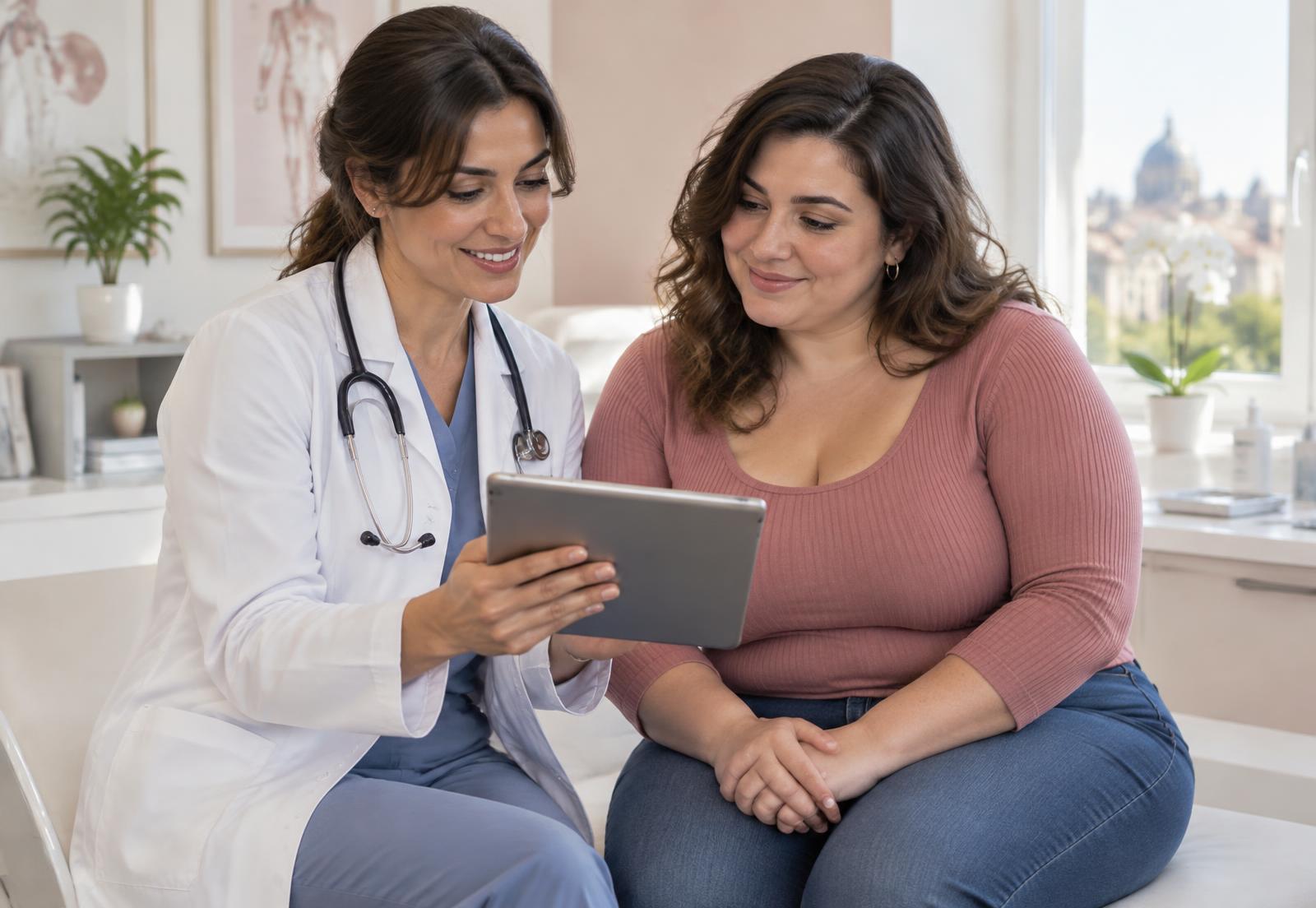 Medico e paziente italiana valutano insieme il percorso di cura